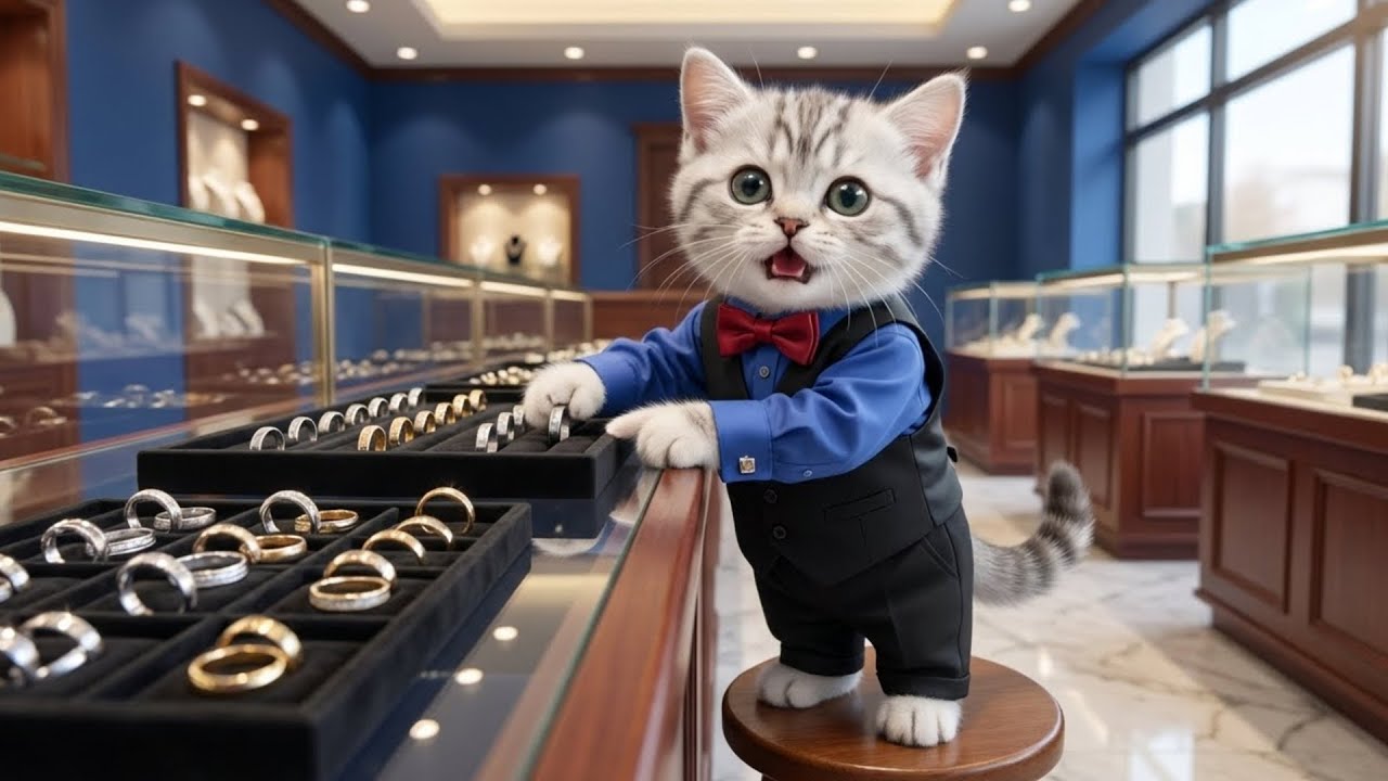 いらっしゃいませ!!宝石店の看板猫に挑戦!!ねこの一日に密着🐱💎