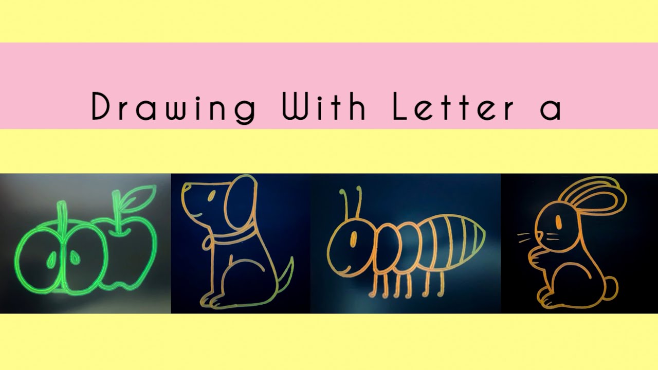 Drawing with Letter a | Easy & Creative Art Ideas from Letter a