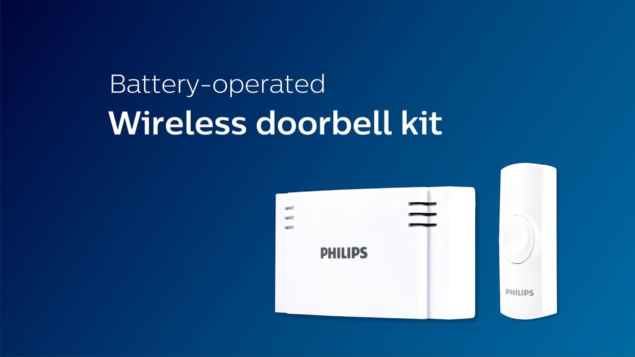 DES1120W/27: Philips Battery-Operated Wireless Door Chime - 2 Melody