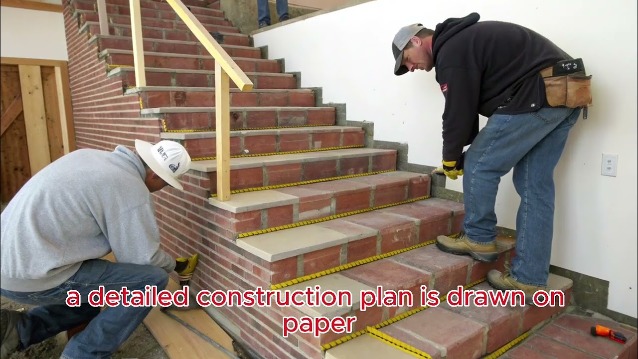 Traditional Brick Step Stairs Construction | Step-by-Step Building Guide with Plans