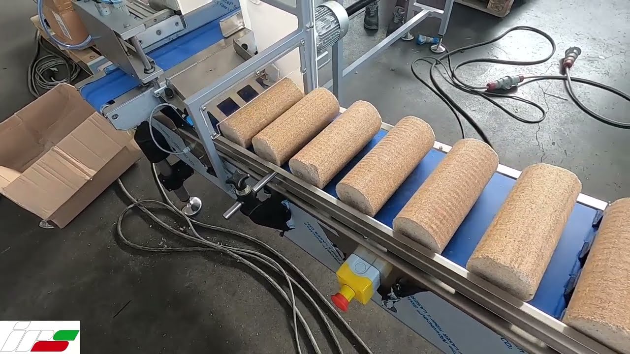 Flowpack FBI50: Paper Film Packaging for wood logs - Confezionamento tronchetti di legno film carta