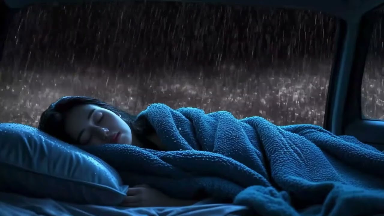Rain on CozyBedroom in the Forest Rain ,Wind and Fireplace Sounds