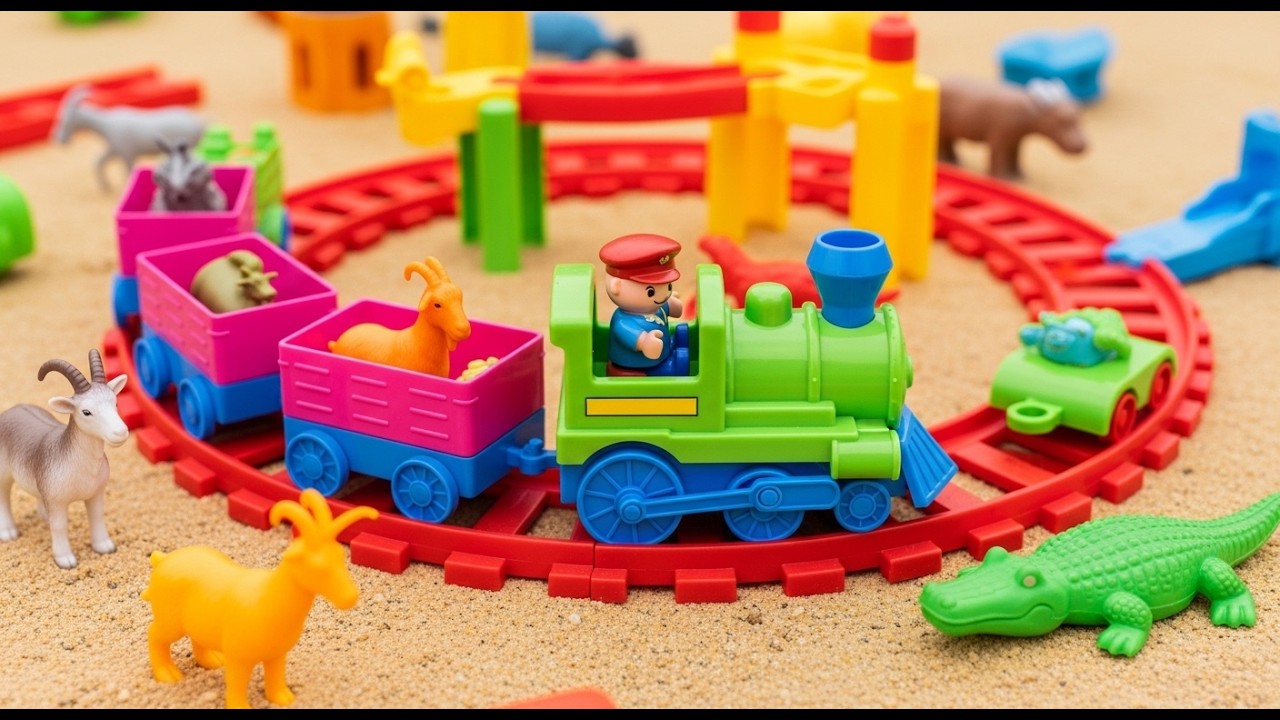 Exciting Toy Train Ride on Sand Track! 🚂🏜️🌈 | 3D Kids Fun Story