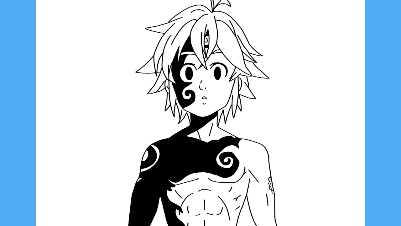 COMO DESENHAR O MELIODAS PASSO A PASSO - Nanatsu no Taizai (The Seven Deadly Sins)