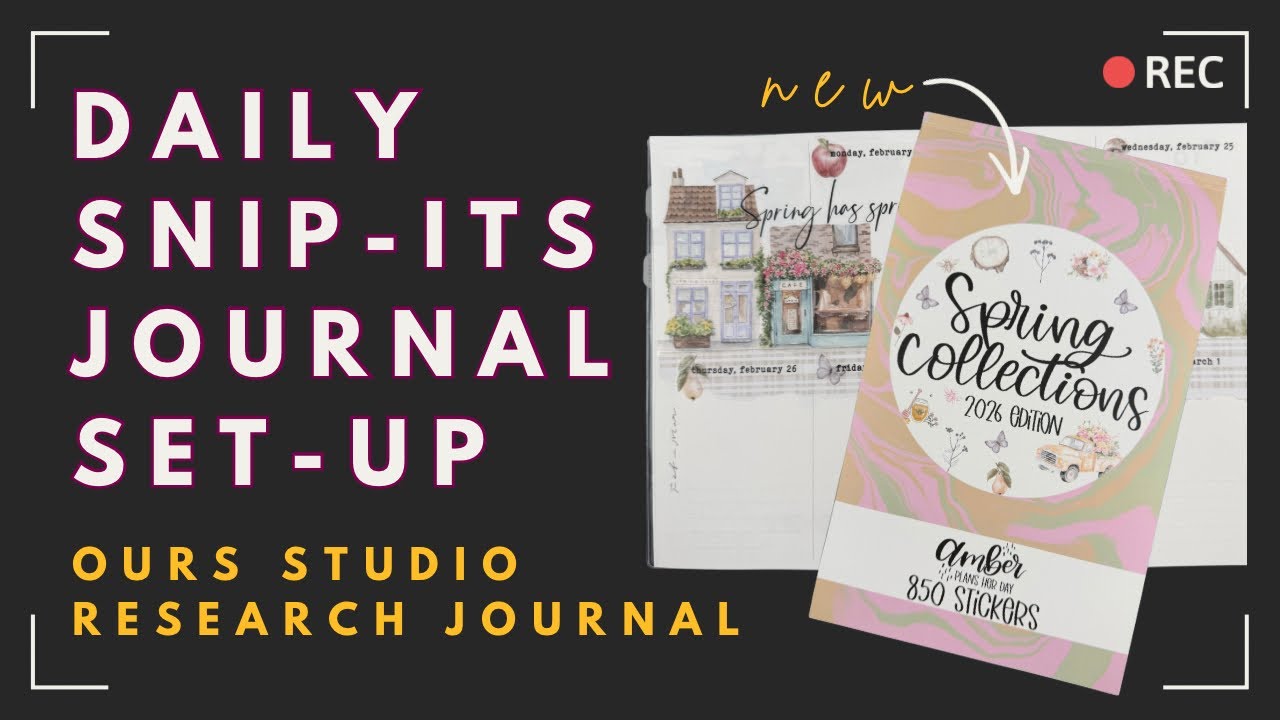 OURS Studio Research Journal Weekly Set-up with &ldquo;Spring Collections&rdquo; Stickers | AmberPlansHerDay