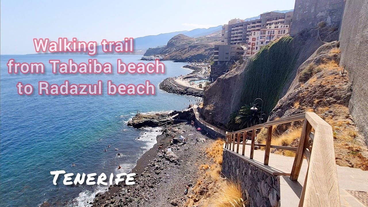 🌍 Tenerife. Walking trail from Tabaiba beach to Radazul beach. Santa Cruz de Tenerife. Spain. 4K