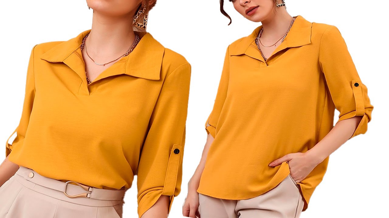 molde y confeccion blusa cuello sport