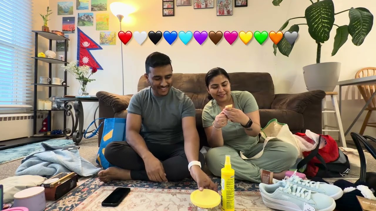 Color themed gift exchange ❤️ Comment whose gift was best #couples #gift #games #couplegames 