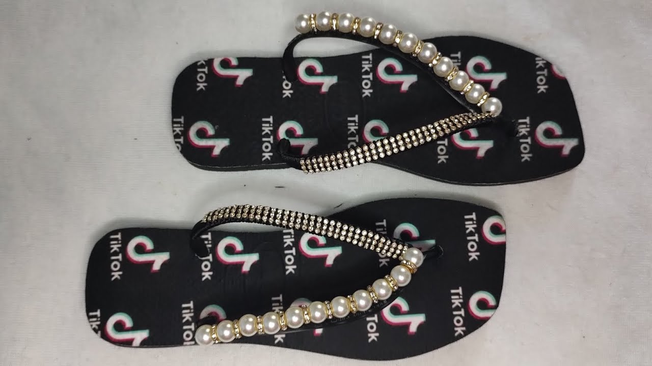 CHINELO BORDADO COM PÉROLAS E ENTREMEIOS - PASSO A PASSO