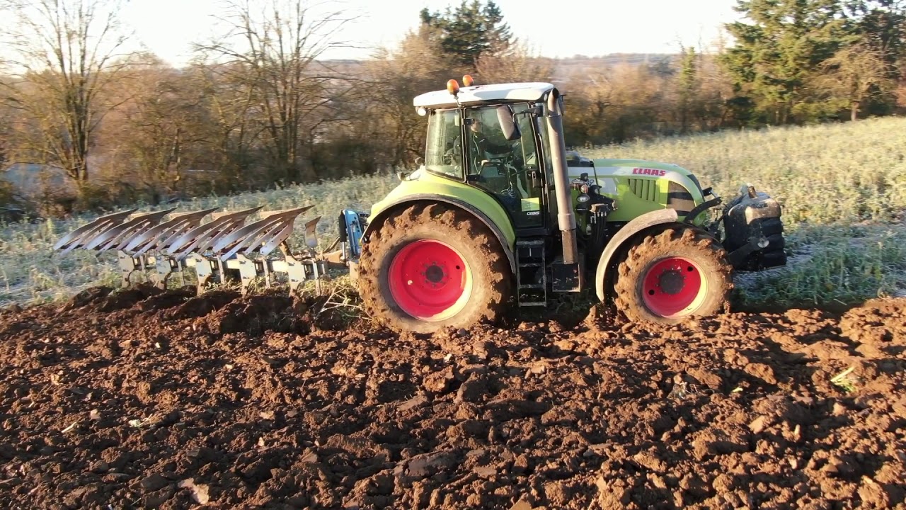 Claas Arion 640 Cebis + Lemken VariOpal 7 am pflügen