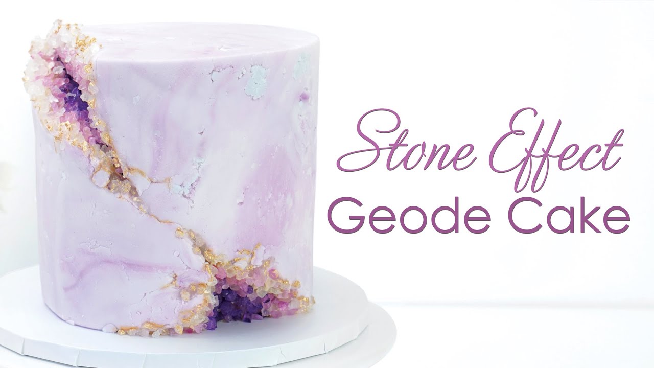 Geode Cake with a Stone Marble Fondant Effect - Cake Decorating Tutorial