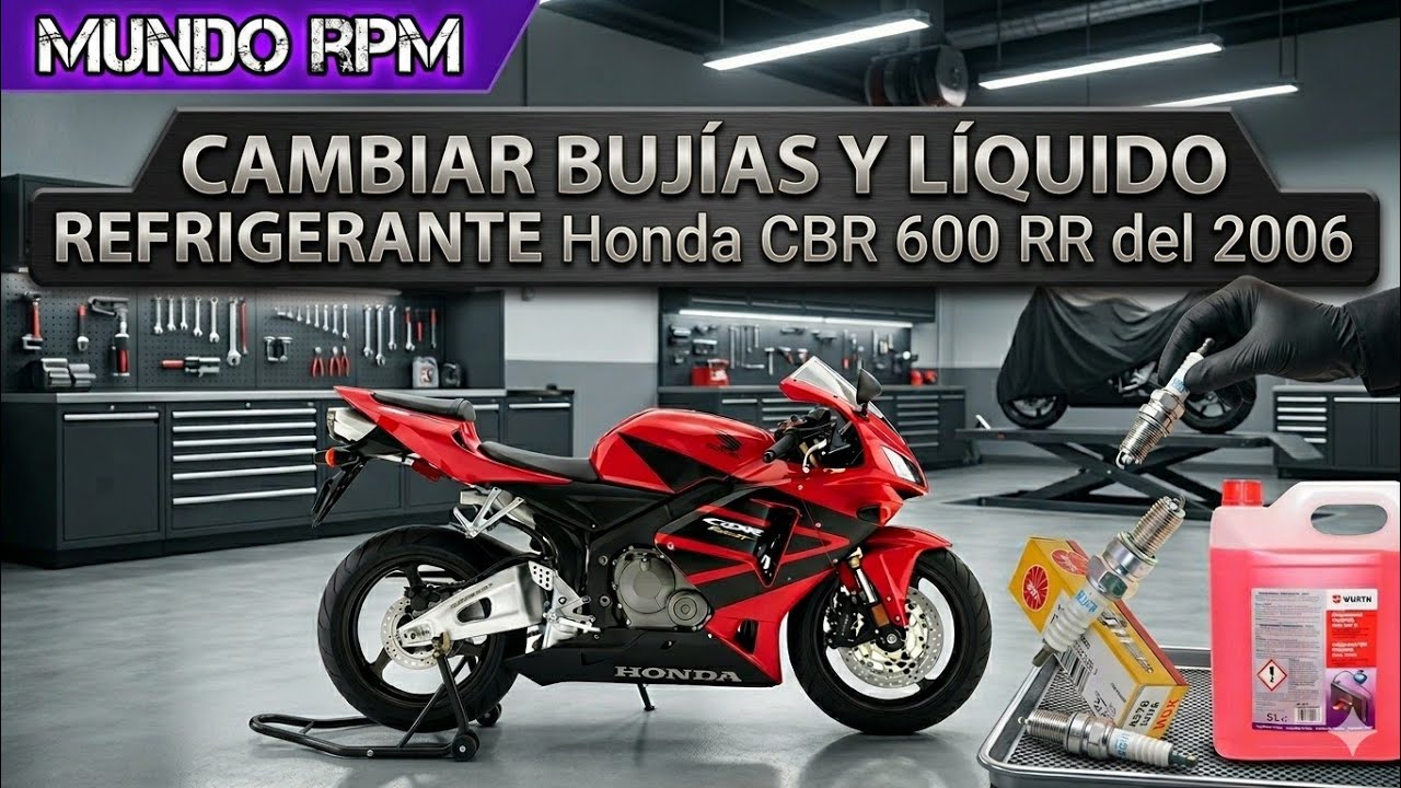 CAMBIAR BUJIAS HONDA CBR 600 RR 2006. CAMBIAR LIQUIDO REFRIGERANTE DESMONTAR RADIADOR CARENADO