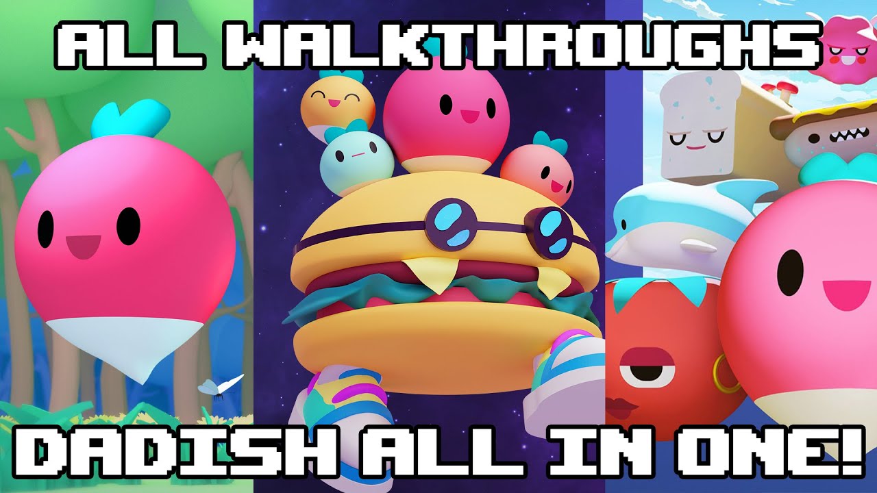 Dadish 1, 2, 3 / All three game in one video / Full walkthrough