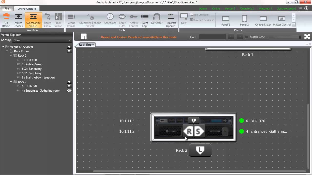 13 Synchronize Venue Mode