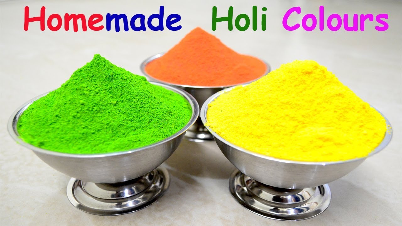 घर पर बनायें होली के रंग | Homemade Holi Colours l DIY Natural Powdered Holi Colours