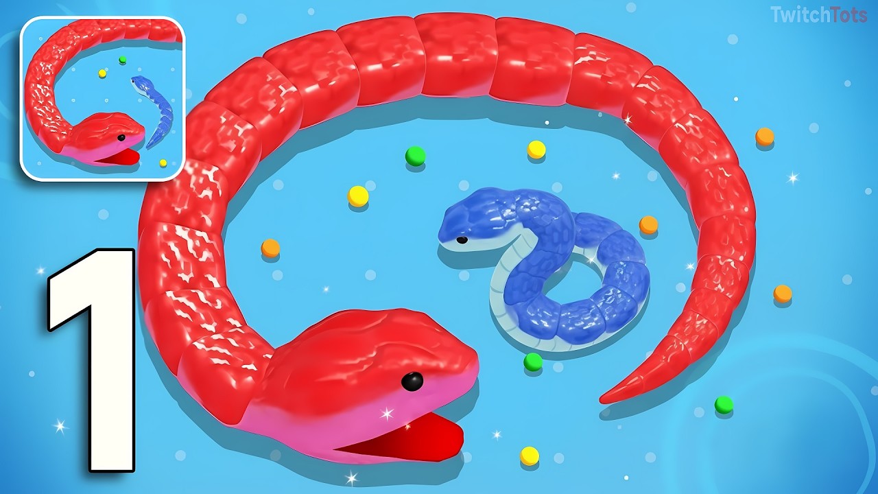 Snake Clash - Gameplay Walkthrough Part 1 - Satisfying Mobile Game,All Levels Gameplay(Android, iOS)