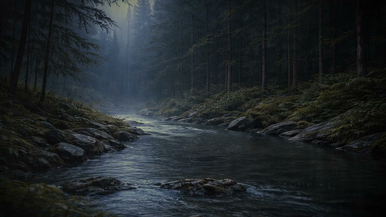 Evening Rain for Deep Sleep | Forest Stream Sounds | Soft Binaural ASMR Whisper (Astra)