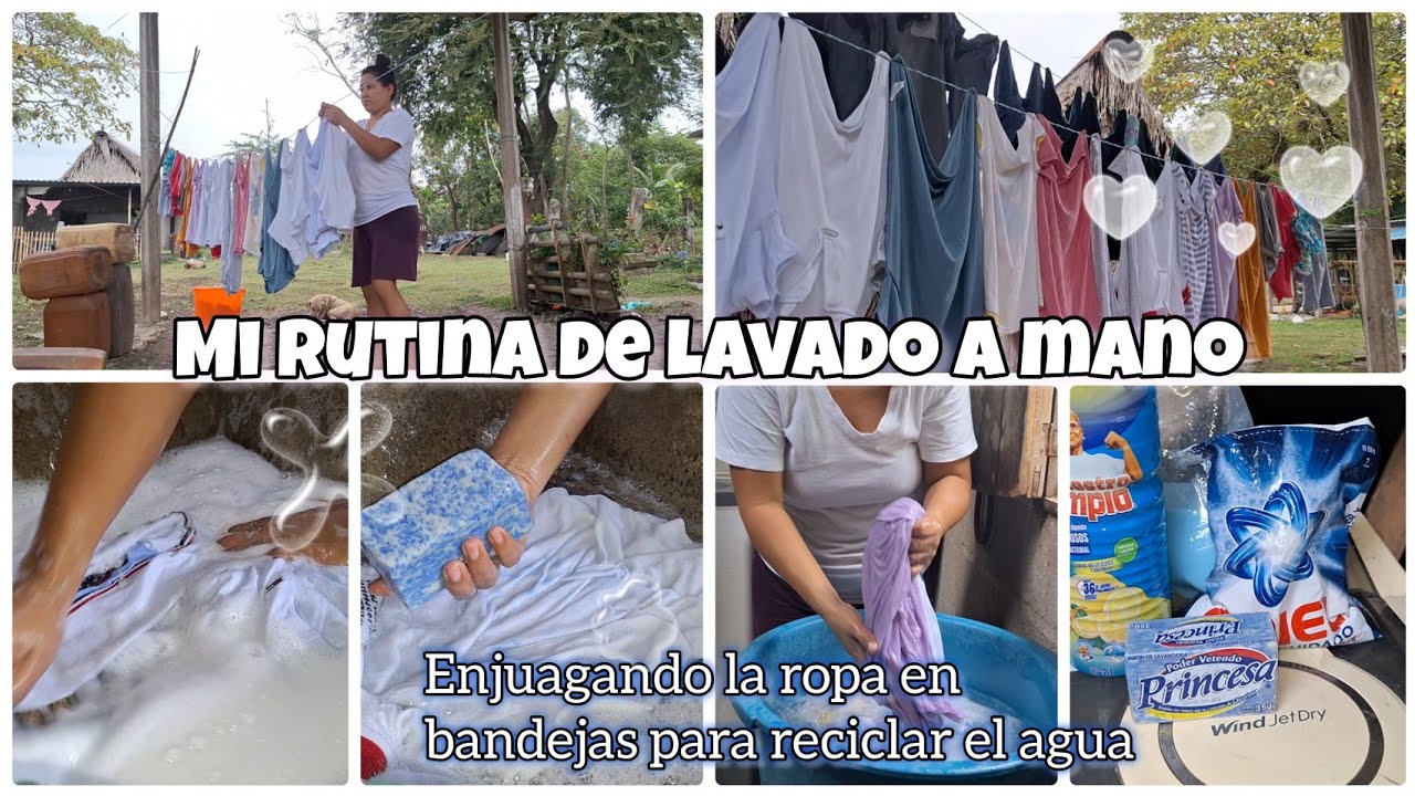 MI RUTINA DE LAVADO A MANO EN EL LAVADERO💪🧦👕🧼🧺 #mirutinadelavado