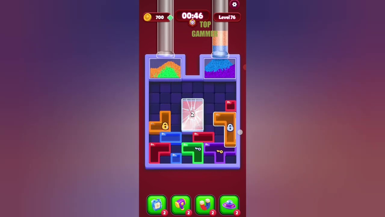 Sand blocks drop puzzle level 76 gameplay walkthrough solution