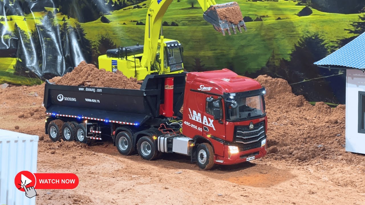 Màn Phối Hợp San Lấp Đất Đỉnh Cao Của Mô hình Howo Max, Hyundai & Komatsu RC