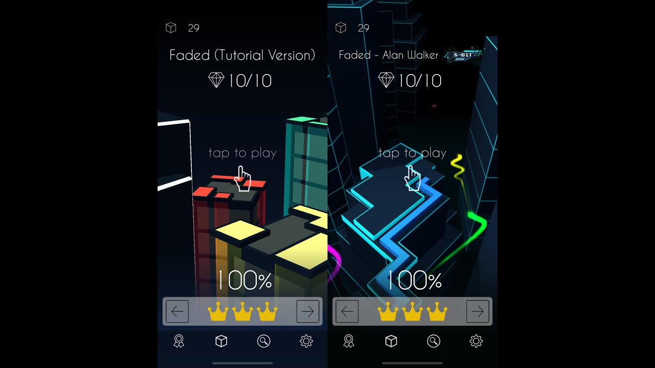 Dancing Line Community Edition - Faded Easy Mode vs 8 Bit Remix (5 47)