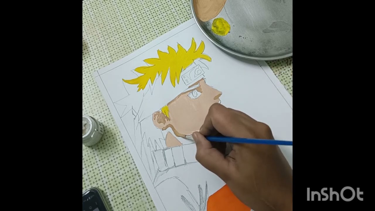 How to draw and paint Anime character (Naruto)  | Poster colour Painting #art #naruto #painting 