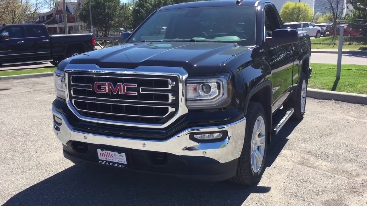 2017 GMC Sierra 1500 SLE Regular Cab 4WD Tonneau Cover Parking Sensors Black Oshawa ON Stock #171115