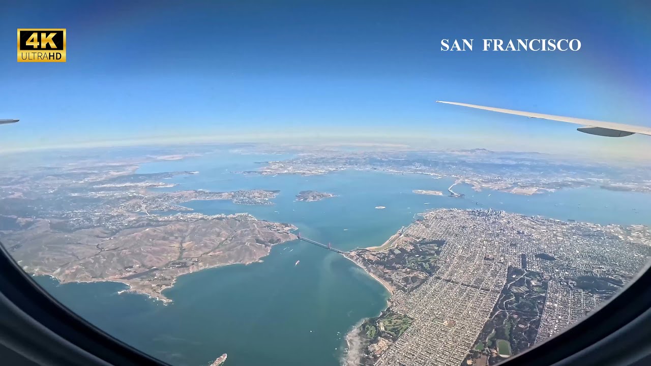 BAIE DE SAN FRANCISCO DESCENTE A 777 AIR FRANCE AIRPORT SF