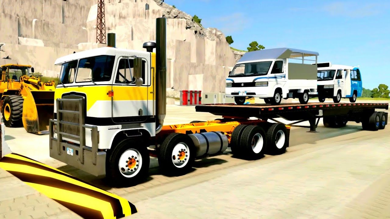 Trucks and Cars vs Speedbumps #51🚗🚚 - Beamng.drive
