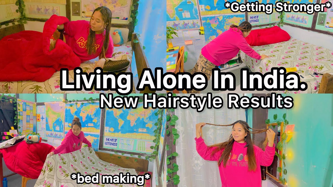 Living Alone🪴Tried New Hairstyle🎀Very simple easy🦋Peacefull Vlog✨🌸