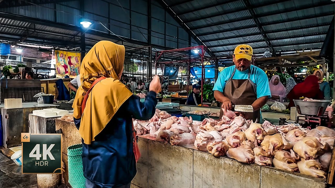 Walking Through a Indonesian Traditional Market | Authentic Local Life | Indonesia Street Walker 4K