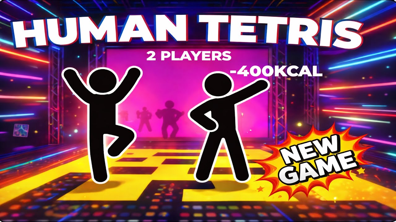 9-Min HUMAN TETRIS | Immersive Interactive Warm Up | CO-OP 2 Players