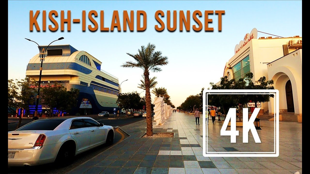 [4K] Kish Island 2021, A Beautiful Sunset at Grand Recreational Pier, Walking Tour, Iran.