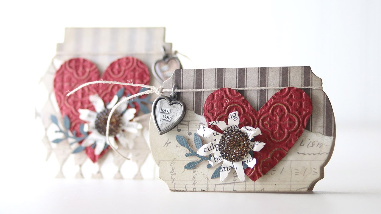 Mini Valentines: Tim Holtz Label Dies with Shari Carroll