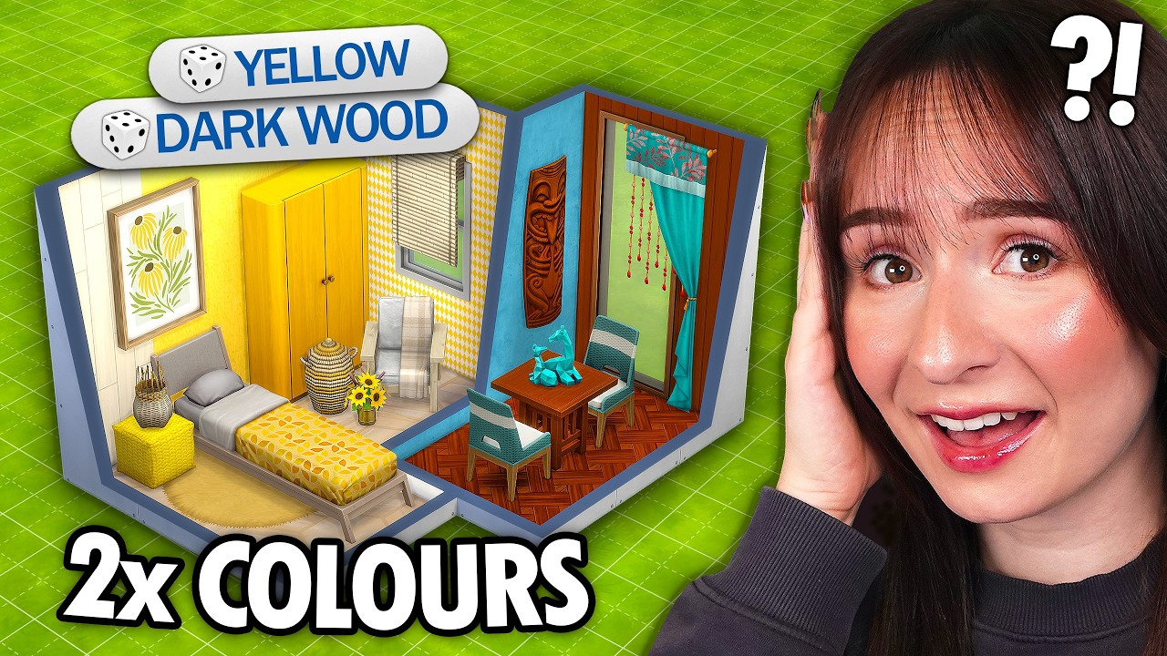 Every room is 2 RANDOM COLOURS build challenge in The Sims 4