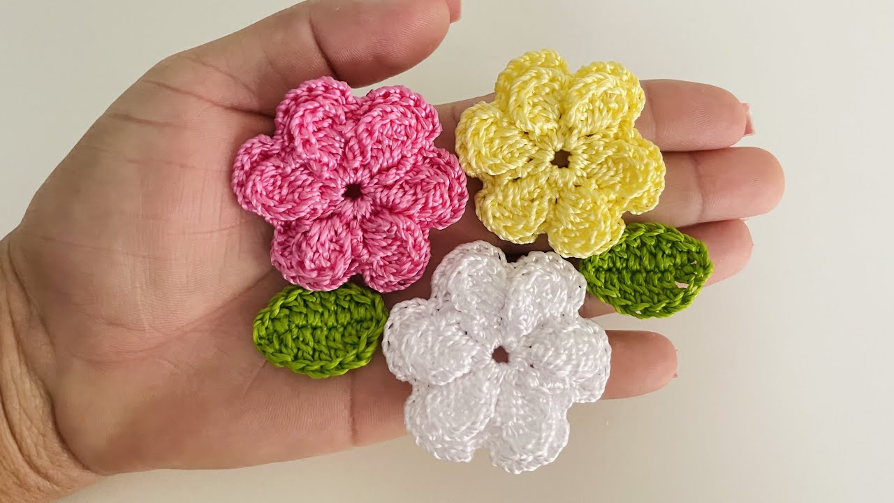 Flor de crochê para aplicação rápida e fácil