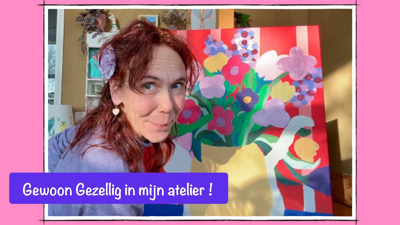 Wat ben ik aan het doen? Atelier vlog, werken aan mijn schilderijen samen met mijn asssistenten!