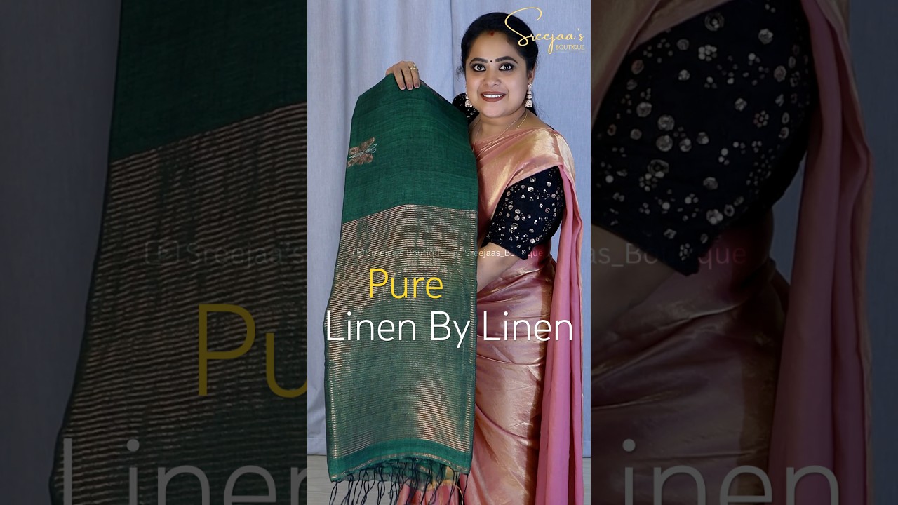 Unveiling the Magic: Pure Butterfly Linen Saree in 30 Seconds | #saree #linen #unveiling #tamil
