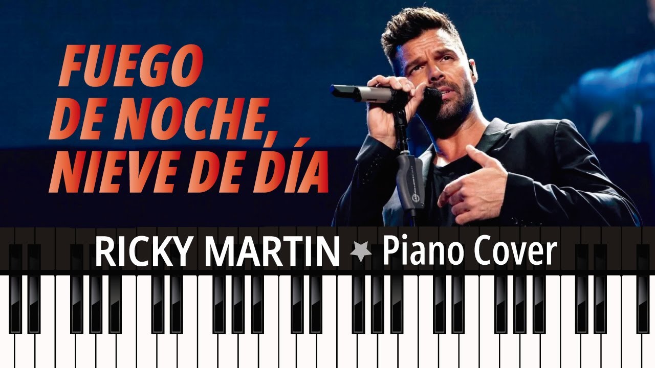 Fuego de noche Nieve de día (1995) Ricky Martin TUTORIAL piano cover + sheet music