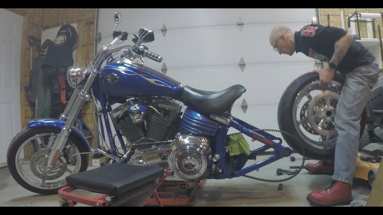 Rocker C getting its Rear Wheel removed.