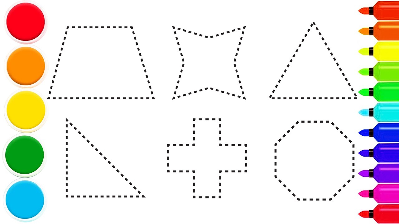 How to draw simple 2d geometric shapes | step by step