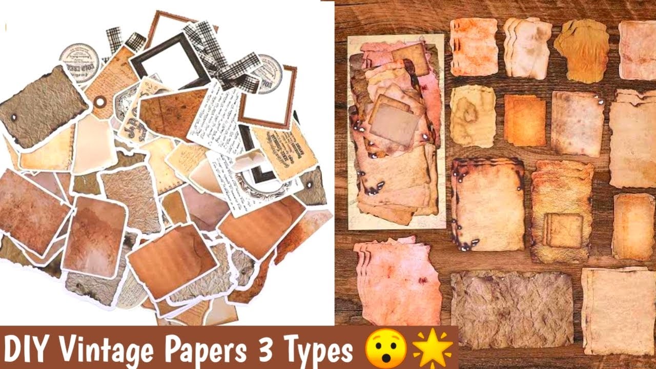 How to make Vintage Papers for VINTAGE JOURNAL ART / DIY Journal supplies #craftersworld #journal