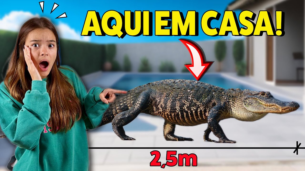 HOJE APARECEU UM JACARE DE 2,5m AQUI EM CASA!🐊