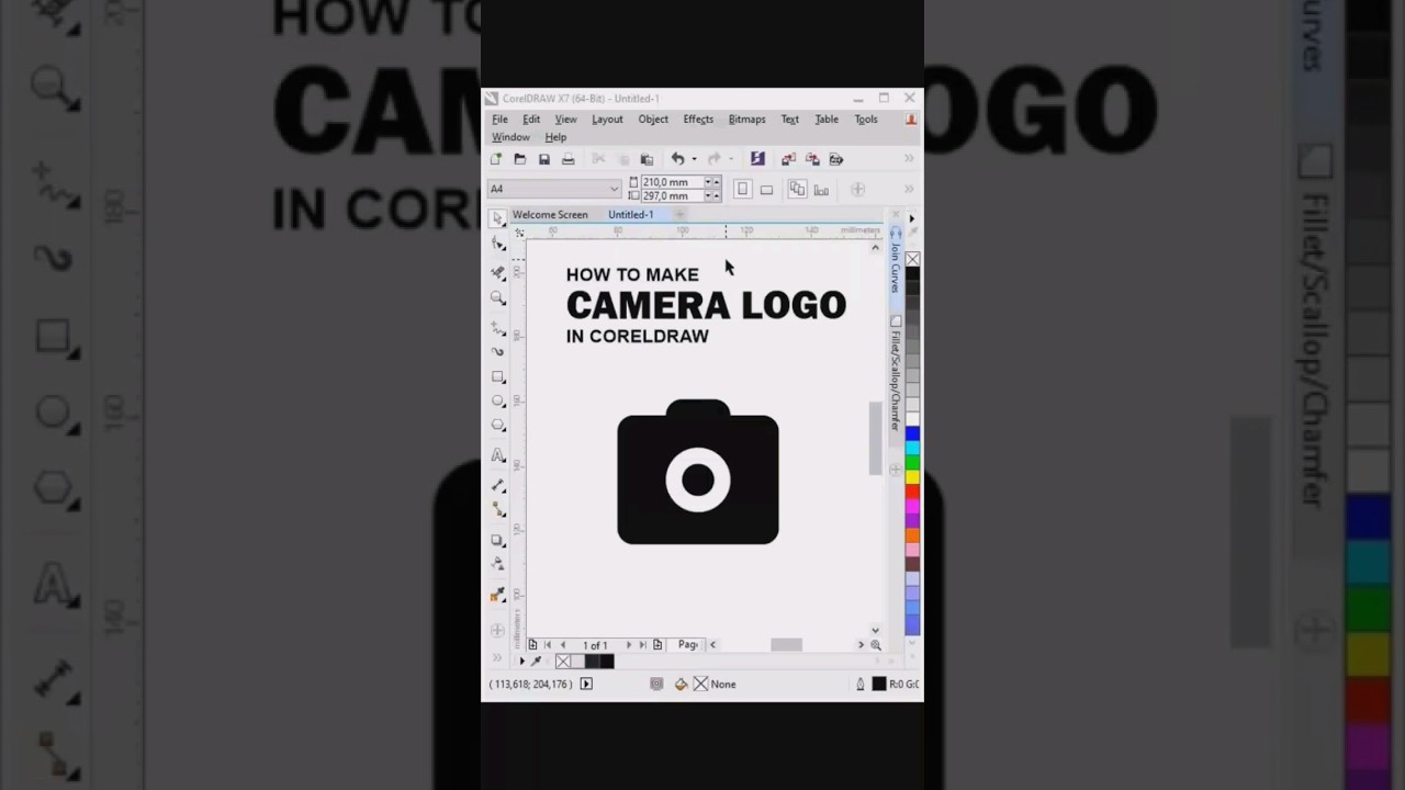How To Make Camera Logo in CorelDraw #shorts #coreldraw #tutorial #logodesign #camera #icon