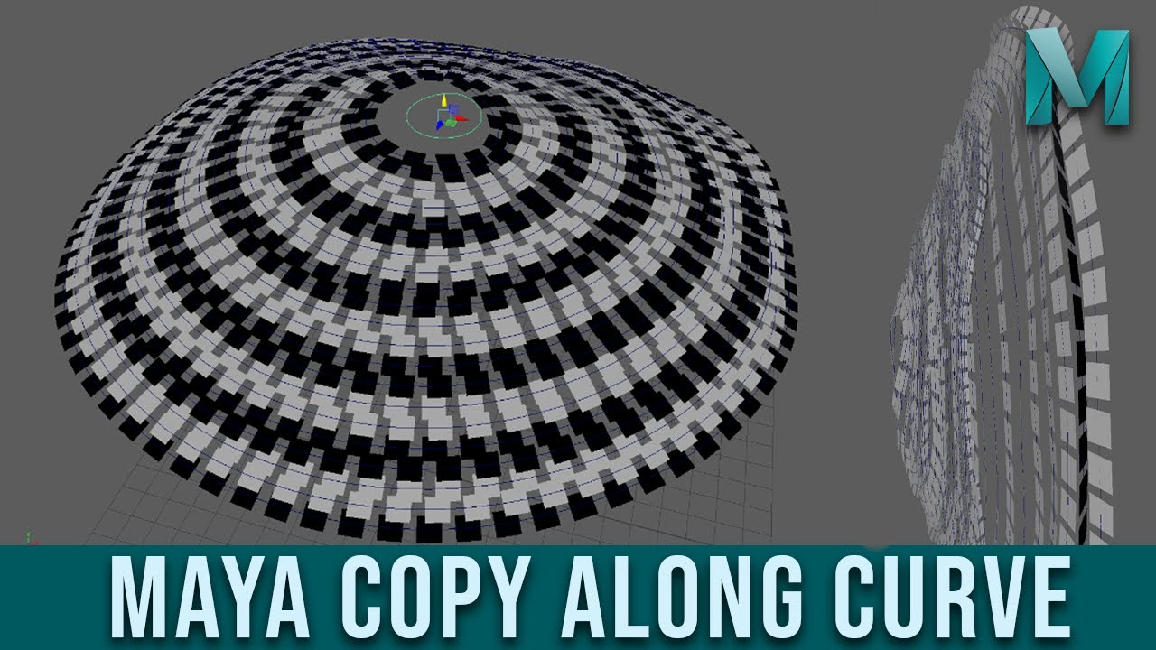 How to copy along curve/path in Maya