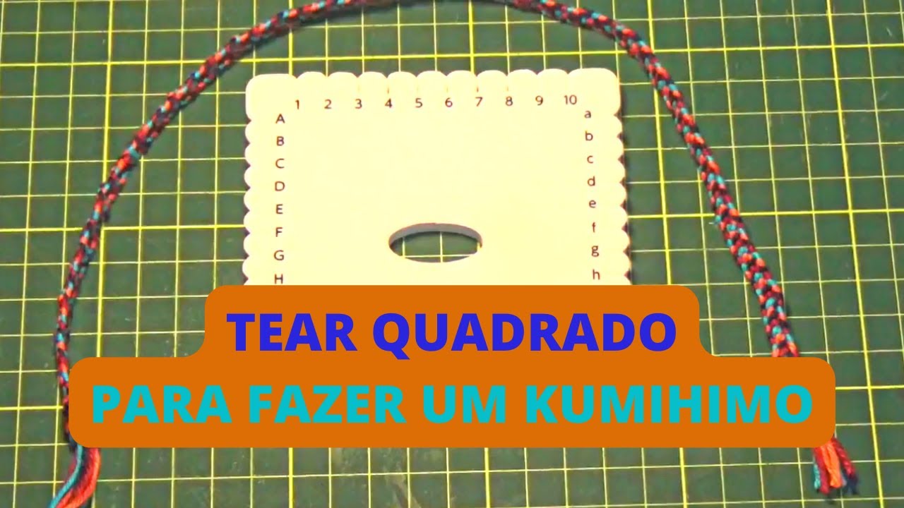 Fazendo um Kumihimo(cordão japonês) com um tear quadrado