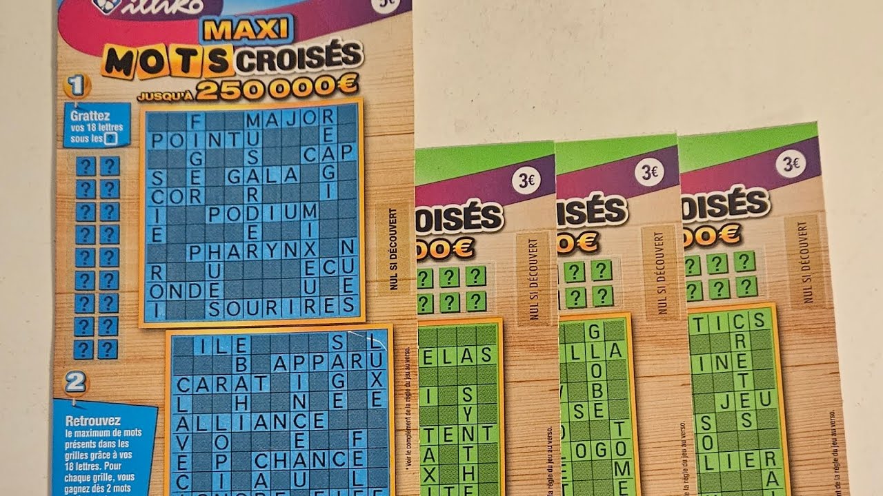 4 TICKETS DE MOTS CROISÉS !!! 🤑😄