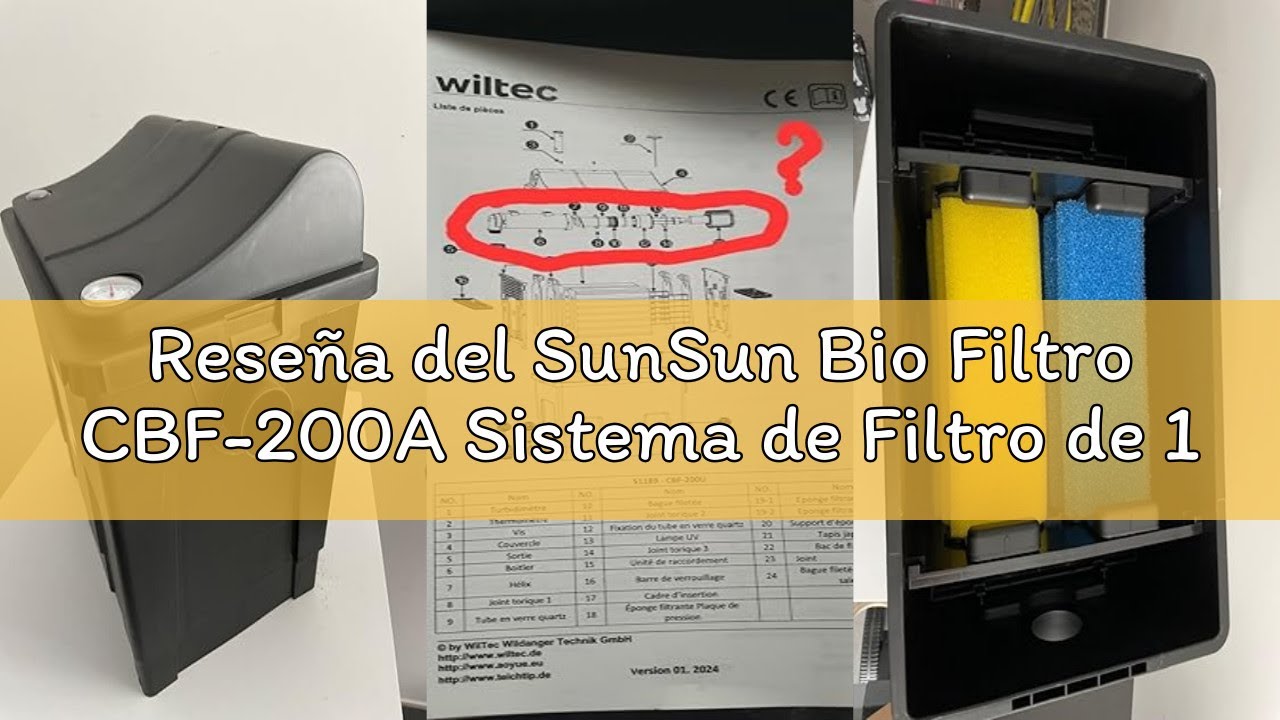 Reseña del SunSun Bio Filtro CBF-200A Sistema de Filtro de 1 cámara Estanque 6000L/h con Material fi
