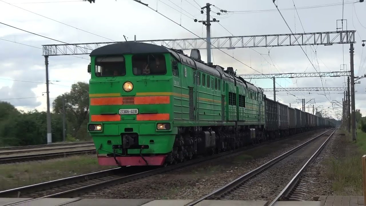 2ТЭ10У-0218 На ст. Саласпилс | 2TE10U-0218 Passing st. Salaspils