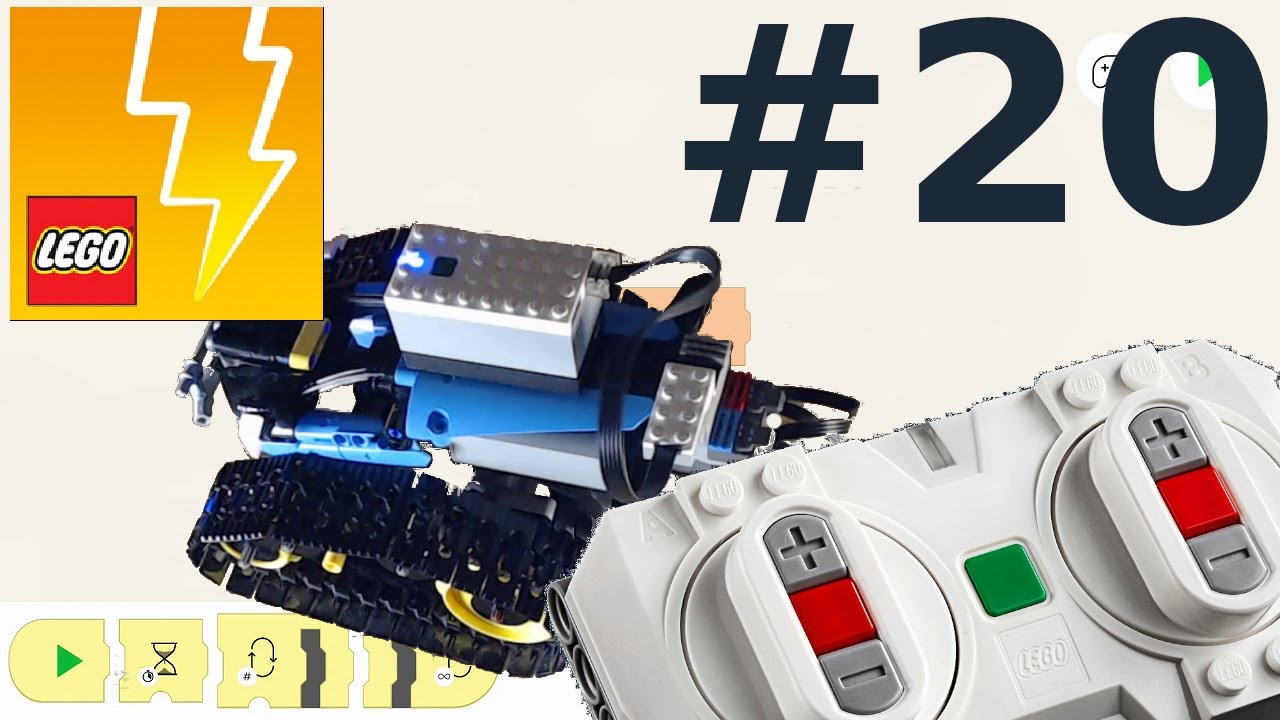 Урок Lego Powered Up №20: управление каскадёром (42095) с помощью пульта PUP (88010) [Английский|HD]